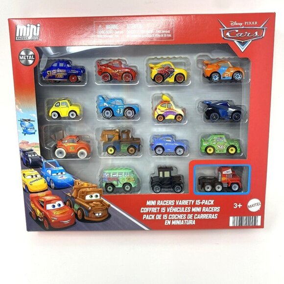 Disney Pixar Cars Minis Vehicle 15 Variety Pack Miniracers Lightning McQueen - Picture 1 of 6